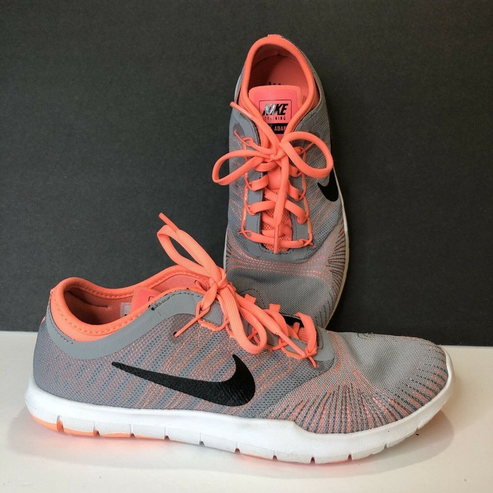 Nike Training Flex Adapt Fitsole Size 6.5 Sneakers Gray Orange